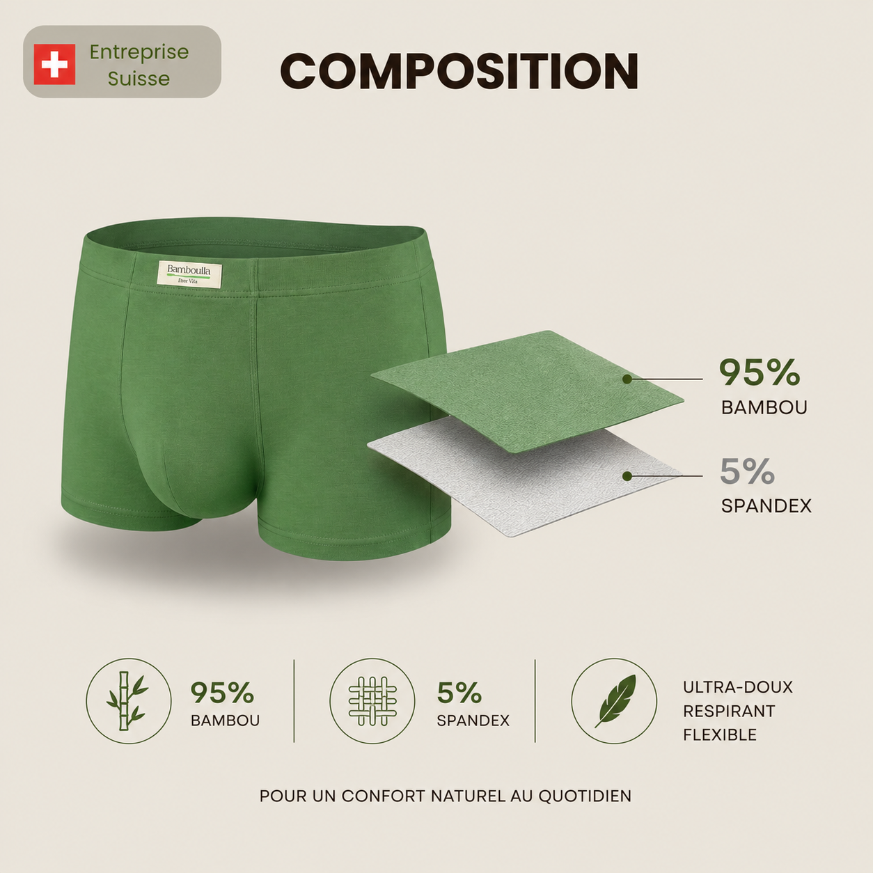 Boxers en fibre de bambou